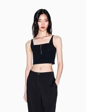 Para mujer. XW002057AF21295UC001 Top con cremallera (S), Casual, Poliamida, Sin mangas / Tirantes