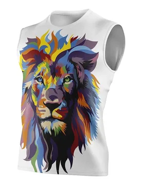 Be A Lion Sleeveless T-shirt Multicolour M Men - OTSO - FashionsVida