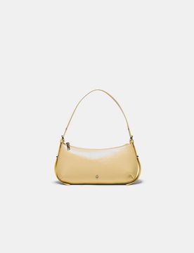 Längliche Schultertasche mit Ösen Pastellgelb OS