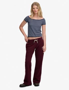 Superdry Damen Athletic Jogginghose mit Schlag und Stickerei Red - Größe: 40
