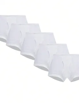 Chico joven 5 piezas Calzoncillos boxer unicolor - Shein - FashionsVida