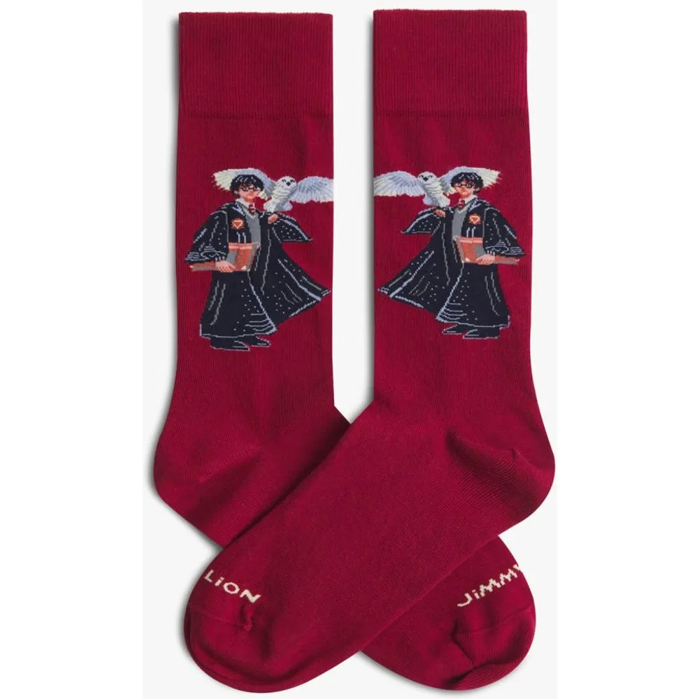Calcetín de hombre Harry Potter casual rojo - Jimmy Lion - FashionsVida