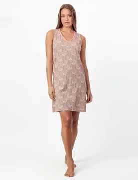 Camisón corto de mujer de punto de algodón en color - Admas - FashionsVida