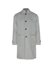 Abrigo de lana reversible gris claro 48