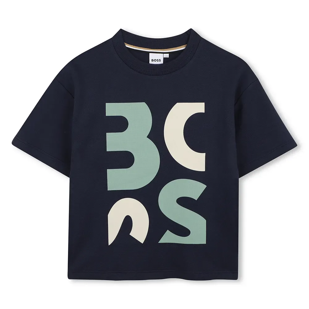 Maglietta A Maniche Corte J52990 Marine 12 Anni - BOSS - FashionsVida