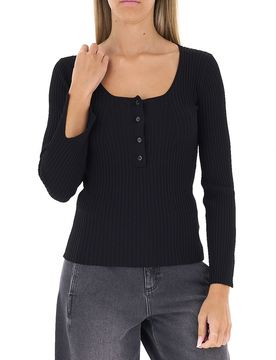 VICOLO Maglia a costine NERO UNI