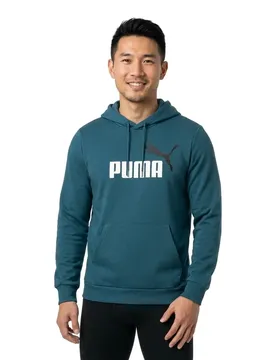 Sweat à Capuche Ess+ 2 Col Big Logo Cold Green S Homme