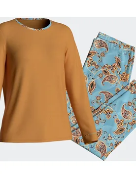 Pijama de mujer largo con estampado paisley - Impetus - FashionsVida