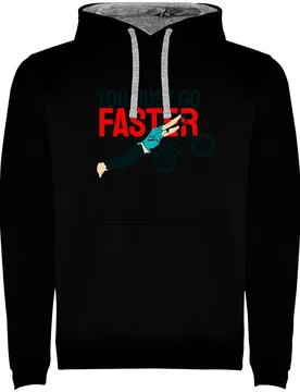 Felpa Con Cappuccio Go Faster Two-colour Black / Grey - Kruskis - FashionsVida