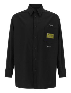 Camicia con etichetta jacquard