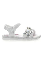 Sandali Bianchi con Farfalle Decorative e Chiusura a Velcro 14330 29