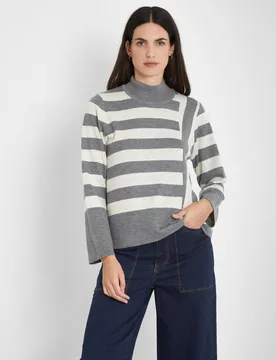 Jersey de mujer fluido con cuello perkins - Trucco - FashionsVida