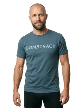 Maglietta A Maniche Corte Logo Dark Teal - Bombtrack - FashionsVida