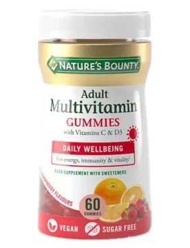 Multivitamines Pour Adultes + Vitamine C + D3 60 Gummies Saveur Neutre