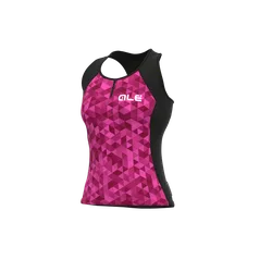 Top donna ciclismo SOLID TRIANGLES rosa fluo-viola