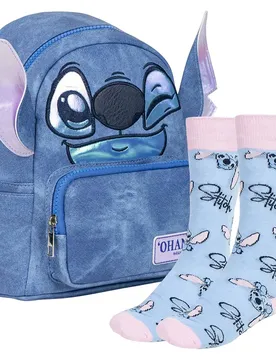 Ensemble Sac à Dos Décontracté Et Chaussettes Design Pk7938 Stitch 3.5l Blue / Pink One Size unisex