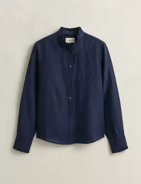CTN LINEN FRILL COLLAR BLOUSE female - 40 - FashionsVida