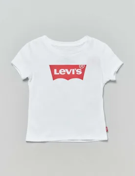 T-shirt Levi's bianca a maniche corte con logo batwing rosso - Levis - FashionsVida