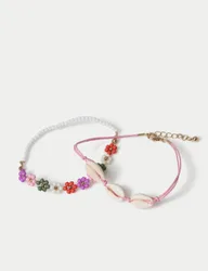 Pack Beaded Anklet Multi Female
