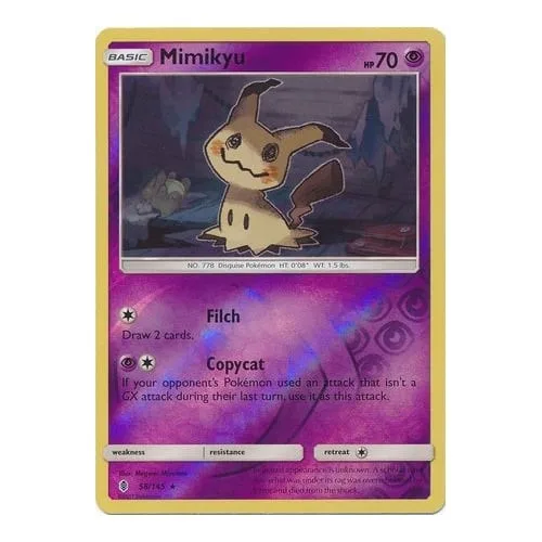 Pokemon SM Guardians Rising 58/145 Mimikyu (Reverse Holo) - Pokémon - FashionsVida
