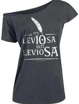 T-Shirt - Leviosa - S bis 5XL - für Damen - Größe M - dunkelgrau meliert - Lizenzierter Fanartikel - Frauen - female