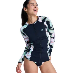 Camiseta de surf de mujer Ls Zip Licra