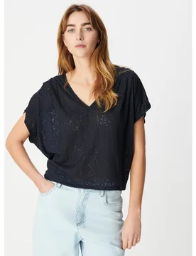 Camiseta de mujer holgada con estampado de leopardo a tono - IKKS - FashionsVida