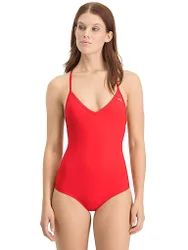 Costume da bagno da donna con scollo a V rosso S