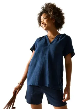 Blouse à Manches Courtes Selen Navy 36