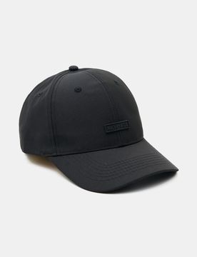 Cappellino con visiera e patch - nero