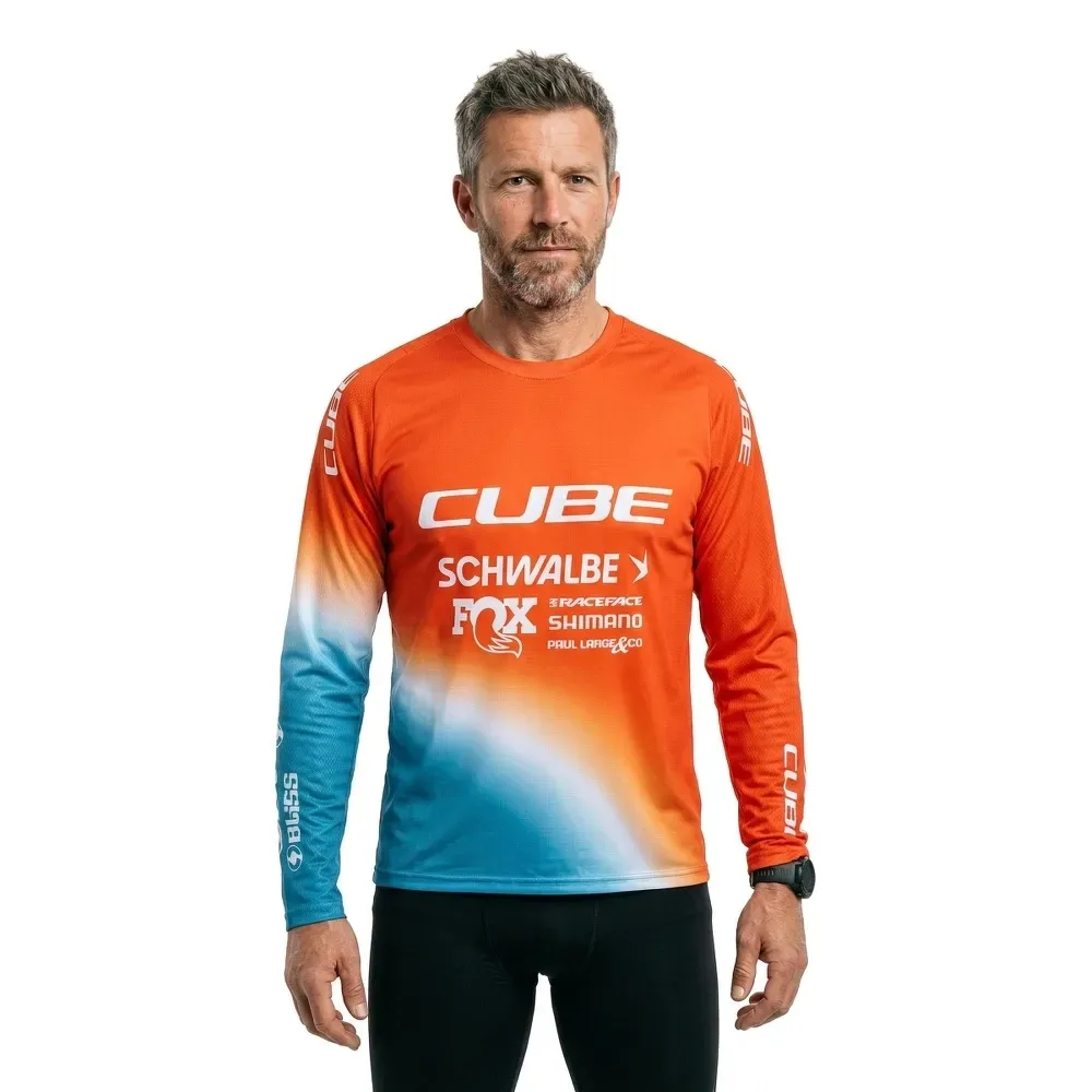 Maglia Da Enduro A Maniche Lunghe Factory Racing Black / White - CUBE - FashionsVida