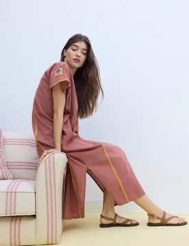 Kaftán de algodón con trabajo bordado - Stella Rittwagen - FashionsVida