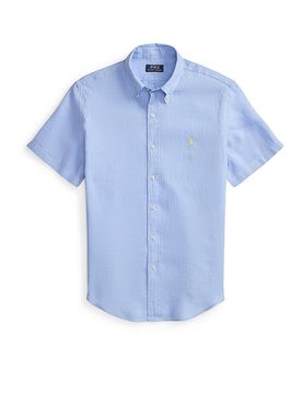 Camisa de lino azul claro XL