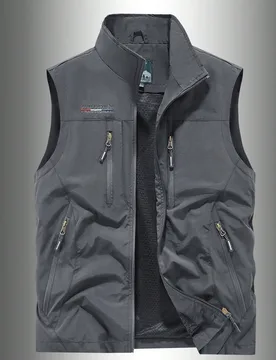 Chaleco multiusos para hombre para exteriores, chaqueta casual de primavera/verano para pesca, fotografía y deportes con múltiples bolsillos - Shein - FashionsVida