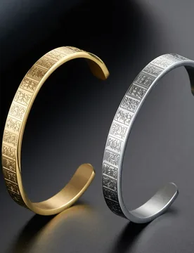Stainless Steel Adjustable Ancient Font Bracelet, Men's for Open Cuff Bracelet - Aliexpress - FashionsVida