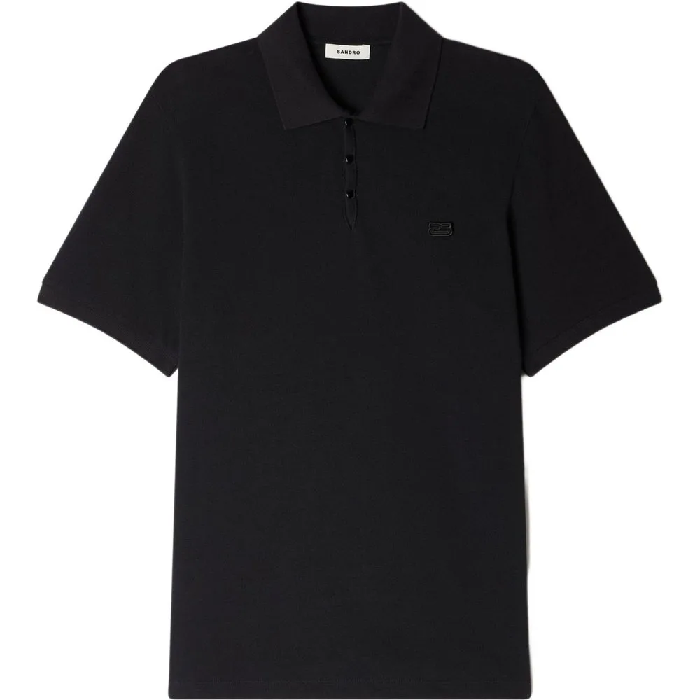 Polo hombre piqué algodón manga corta cuello abotonado - sandro - FashionsVida