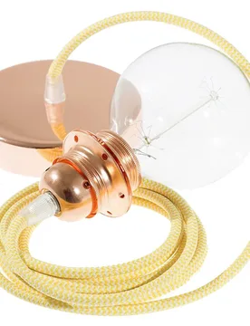 Cables Lampe Suspendue Pendel Pour Abat-jour Rz10 Zigzag 50 Cm Yellow / Copper One Size - Creative - FashionsVida