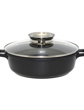 Alucast Servierpfanne mit Glasdeckel schwarz