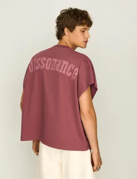 T-Shirt Worker Oversize Imprimé M Grenat - Bershka - FashionsVida