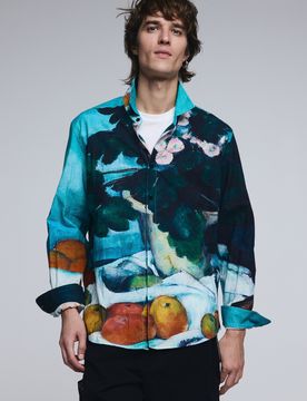 Camisa cuadro bodegón, Hombre, Algodon, Azul, S