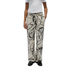 Pantaloni Sanne Aline Wide Leg Sandshell / Black Abstract 40
