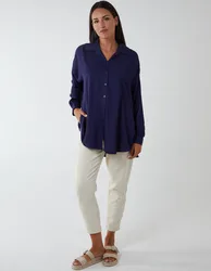 Oversized Shirt - S/M / NAVY - female