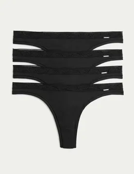 Pack Modal with Silk & Lace Thongs Black female - Autograph - FashionsVida