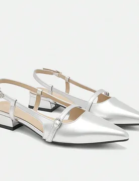 Zapatos de mujer con diseño de hebilla puntiaguda, versátiles para uso diario, de moda, con horma ancha y tacones altos - Shein - FashionsVida