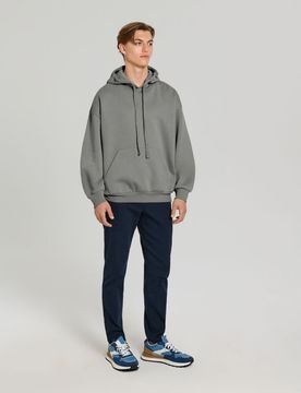 Felpa con cappuccio comfort fit - grigio medio