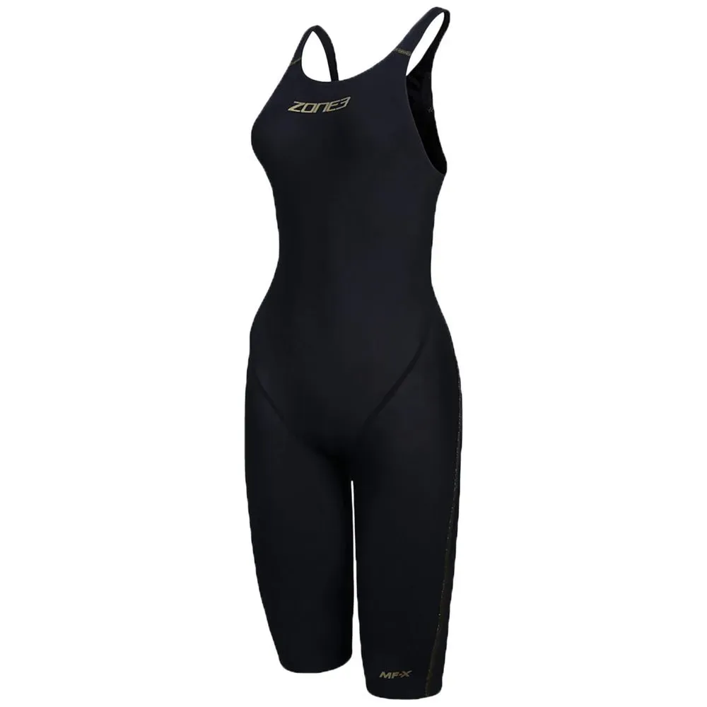 Performance Gold Open Back Competition Swimsuit Black UK 38 Women - Zone3 - FashionsVida