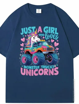Shirts Just A Girl Who Loves Monster Trucks And Unicorns T-Shirt Men's Clothing Graphic Tee T Shirt Uomo Short Sleeve Tshirt - Aliexpress - FashionsVida
