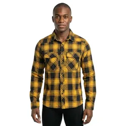Camicia A Maniche Lunghe Check Black / Yellow M