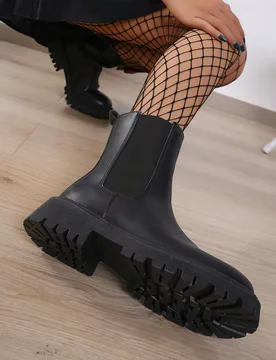 Botas de media pantorrilla con cremallera lateral de unicolor para mujer de talla grande (modelo de exportación) Otoño/Invierno 2025, se usan con pa - Shein - FashionsVida