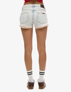Superdry Damen Hellblau Hot Jeansshorts, Größe: 35 - 64.99 - FashionsVida